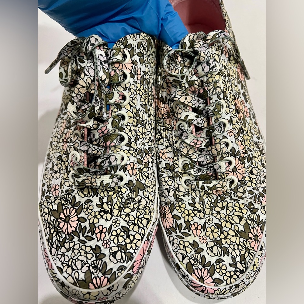Vans Mono Floral Old Skool Tapered Sneakers US Women’s 8.5 Men’s 7 EUC - Picture 5 of 10